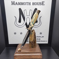 Mammoth HousE / Нож с рукояткой из бивня мамонта на подставке 2